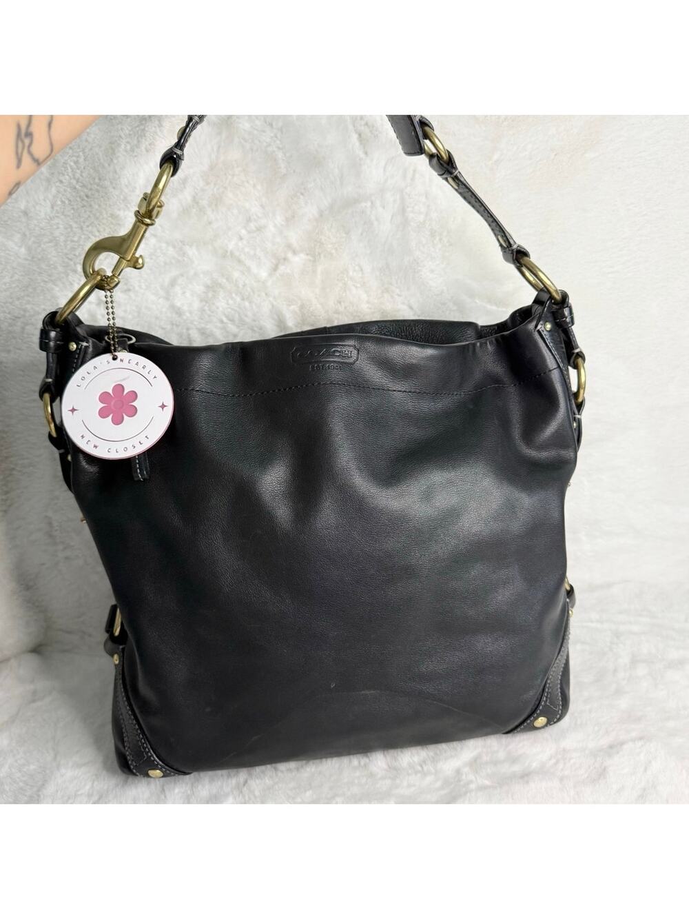 y2k Coach Black Carly Hobo Large Shoulder Bag